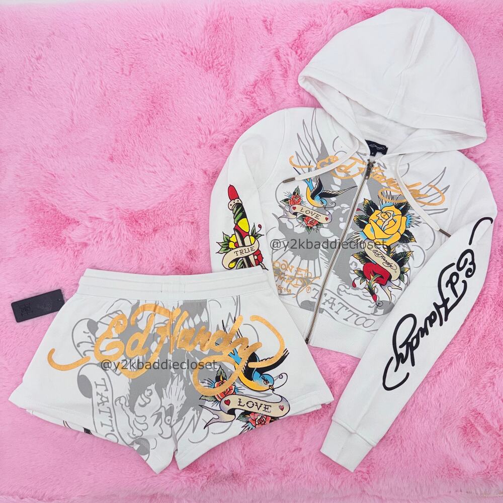 Ed Hardy Hoodie and Short Set (Size M)